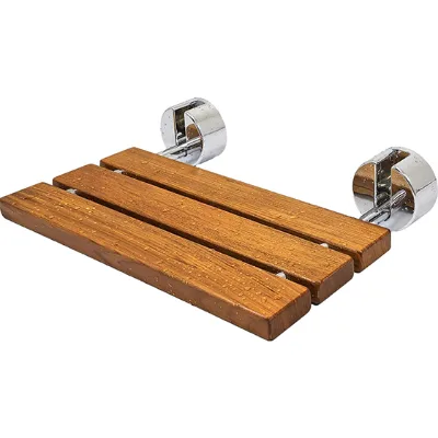 Modern Folding Teak Shower Seat Wall Mounted Fold Down Bench for Bathroom Kitchen Bedroom Living Room