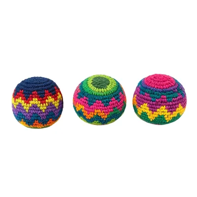 Wholesale Handmade Crochet Footbag Hacky Sack Balls Woven Kick Balls Assorted Color Juggling Footbags Supplier