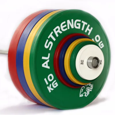 ALStrength Fitness Rubber Bumper Plate Weightlifting Barbell Plate 5kg 10kg 15kg 20kg 25kg Gym Calibrated Weight Plates Set