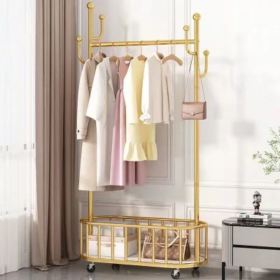 Simple Drying Rack Vertical Coat Rack Floor Hanger Bedroom Furniture Multifunctional Clothes Rack Display Stand
