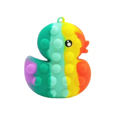 New Arrival Portable Silicone Decompression Animal Cartoons Puzzle Stress Reducing Toys Keychain Charms