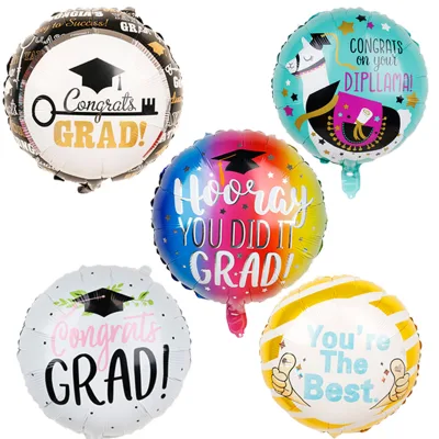 DJTSN School Theme Party Supplies Helium Balloons 18 Inch School Graduation Foil Balloons for Congratulate Party Supplies