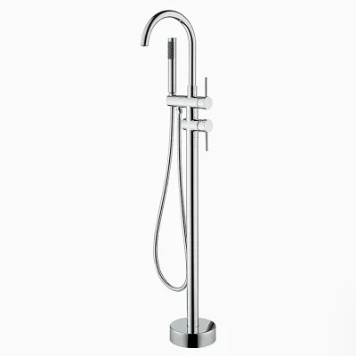 Hot Selling 5-Star Hotel Standard Luxury Free-standing Bath Faucet Brushed Gold Finish Full Brass Bath Tap Ceramic Valve Core