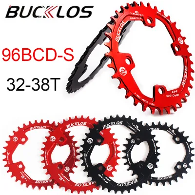 BUCKLOS Asymmetry 96 BCD Chainrings 38T-38TBicycle Chainrings Round Oval MTB Parts