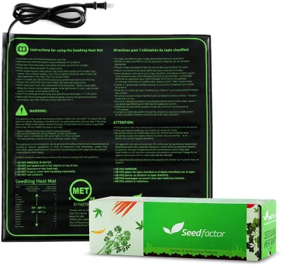 PAIDES Heating Mat for Seedling with Thermostat 20*20inch Durable Waterproof Seedling Heat Mat Warm Hydroponic Heating Pad