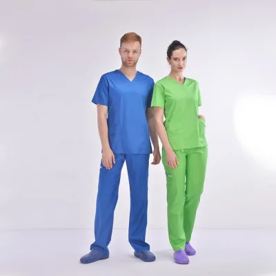 double stitched custom design good quality hospital medical scrubs in stretch fabric