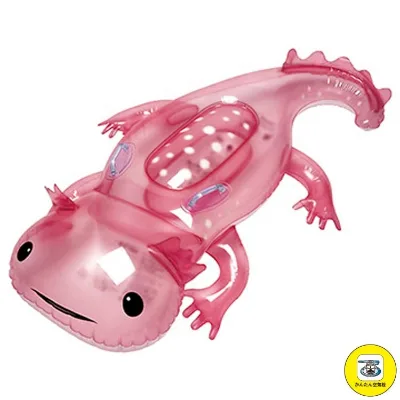 Translucent Pink Inflatable Gecko Pool Float Kids Ride-on Water Toy