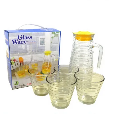 Glass BPA Free Dinnerware Sets Pitcher Cups Jug Water Dispenser Beer Mug Modern Design Business Gifts 4-Piece Set