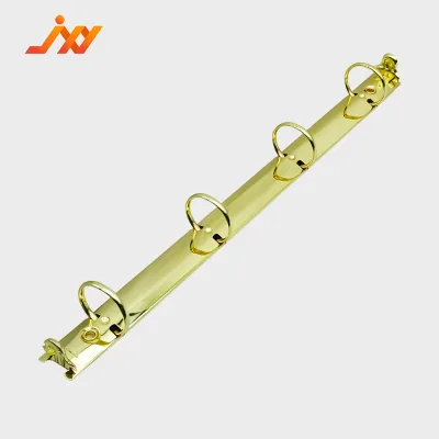 Metal Loose-Leaf Binder with Electroplated Gold Finish 4 Ring File Binder for Document Binding (Stationery Iron Clip)