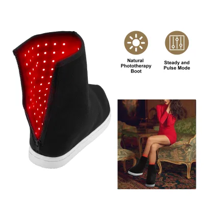 Portable 660nm 850nm Red Light Therapy Boot With Built in Battery for Feet Pain Reliev