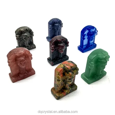 Wholesale Natural Crystal Rose Quartz Tombstone Crystal Crafts 4cm Mix Materials Obsidian Gravestone for Halloween Dec