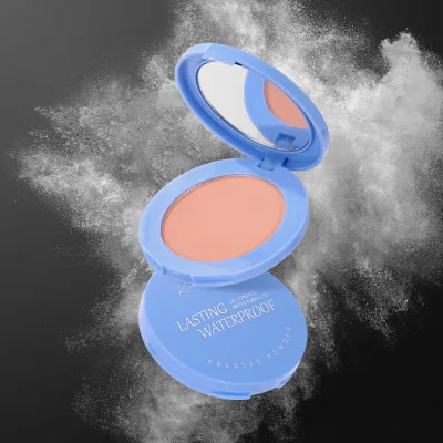 Custom Logo Blue Case Matte Compact Powder Waterproof and Oil-Control Feature Manufactured by Mineral Concealer