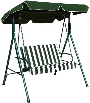 Outdoor Patio 2 Seats Swing with Adjustable Canopy Glider Hammock Chair Steel Tube with Powder Coating