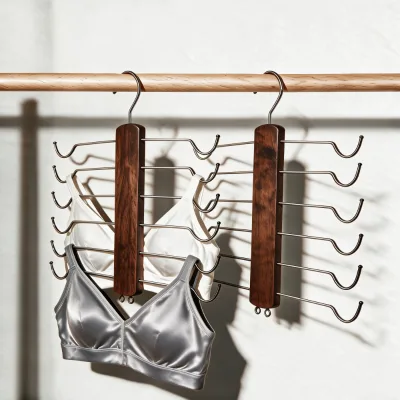 Wholesale Customized Wood Bra Hanger for Clothes Accessories Multi-Hanger Space-Save