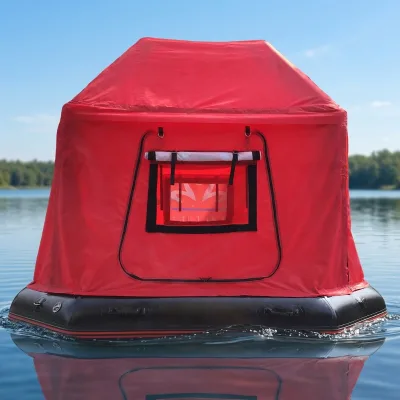 Inflatable Floating Tent with One Bedroom PVC Material Four-Season Water Camping House for Lake and Sea
