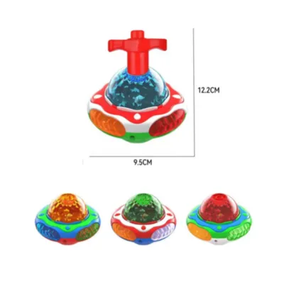 Cartoon Luminous Flower Gyro Music Spinning Outdoor Colorful Lights Flying Saucer Children Flash Toys Wholesale