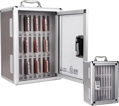 24 Slots Wall-Mounted Aluminum Alloy Cell Phone Storage Case Password-Lock Box for Secure Phone Storage
