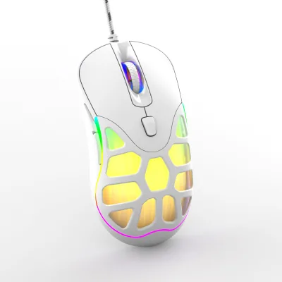 Youfu Private Model 7-Button USB Interface Ergonomic Design Hollow Lightweight Game Mouse Luminous RGB Running Code Light Macro