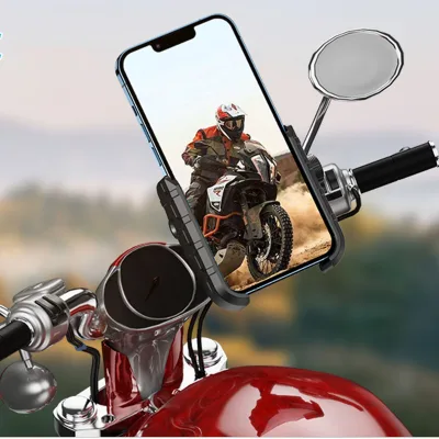 Motorcycle Bike Phone Mount Not Block Phone Camera Adjustable ATV/UTV Scooter Handlebar Phone Cradle Waterproof ABS Material