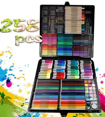 258 Pieces Deluxe Art Drawing Painting Creativity Set for Beginners and Young Artists Stationery Set