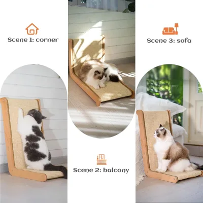 Soft Sisal Cat Scratcher for Indoor Cats Scratching Pad Vertical Beech Wood Scratching