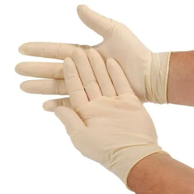 China Manufactured Sterile Disposable Natural Rubber Latex Gloves Powder Food Grade Chemical Resistant Sizes S-XL for Industrial