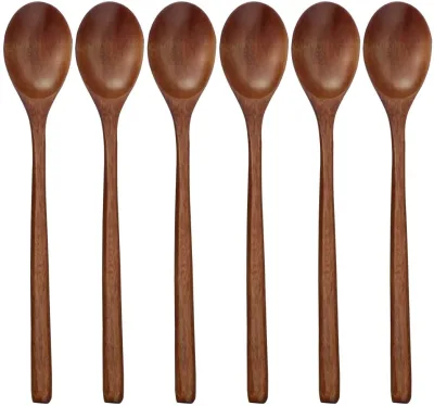 Wooden Spoons Wood Soup Spoons for Eating Mixing Stirring Long Handle Spoon With Japanese Style Kitchen Utensil