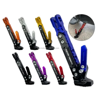 Universal Motorcycle Kickstand Side Support Kick Bracket Foot Stand Adjustable Side Tripod CNC Alloy Moto Parking Kickstand