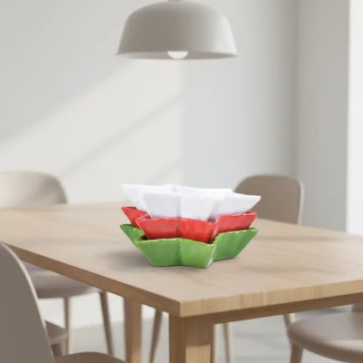 Hot Sale Custom Stars Shape Eco-Friendly Ceramic Dinner Plates American Style Handpainted Business Gifts Diverse Colors