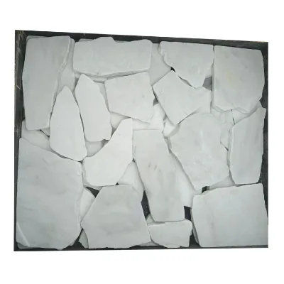 Cheap Price Irregular Shape White Marble Tumbled Crazy Paving for Patio Driveways