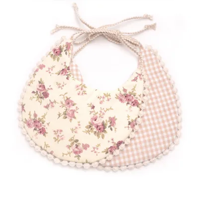 Wholesale Hot Sale Infant Linen Drool Saliva Bib Baby Girl Boy Tassel Cotton Bibs