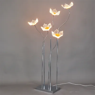 Wedding Stage Props Floor Lamp Silver Led Hose Lotus Flower Lights Decoration