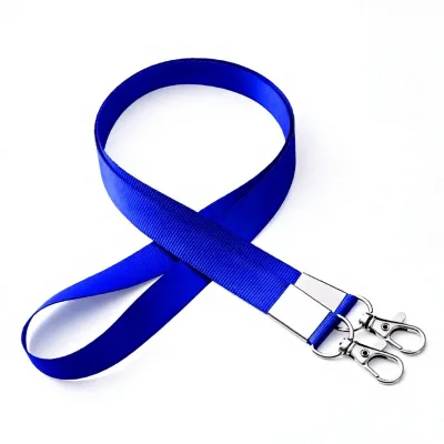Polyester ID Lanyard 1.5cm Double Clip Work Badge Shoulder Strap Double-Ended Cardholder Hang Tag Guest & Exhibition Pass
