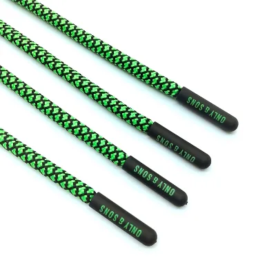 Wholesale Braided Round Drawcord String with Custom Tips ,cords for Garment