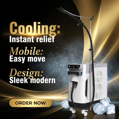 Electric Skin Cooling Machine Portable Commercial Use -30c Cryo Cold Air Therapy Device Laser Treatment Zimmer