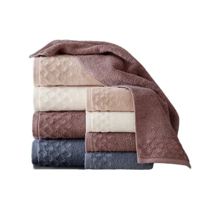 2025 New Adult Household All-Cotton Face Towel Thickened Absorbent Plain Cotton Woven Gift for Home Use Wholesale