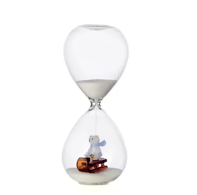 Wholesale Custom Handmade Creative Home Lead-free High Borosilicate Glass Hourglass Christmas Gift