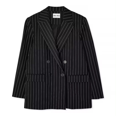 Runwaylover R390 Oversized Striped Double Breasted blazer