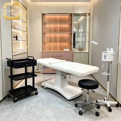Rounded Edge Hairdressing Station Cabinet of Combined Display & Drawer Cabinet for Hair Salon & Beauty Studio