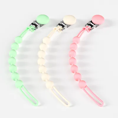 Silicon Clip for Pacifier Chains Baby Pacifier Wholesale Custom Reusable Pacifier Holder Clip Silicone Beaded