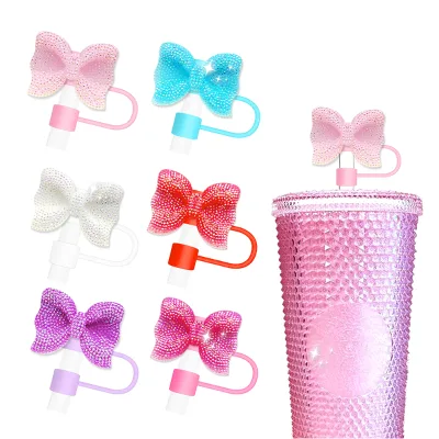 Bling Big Bows 10mm Straw Toppers Charms for Cap Accessories
