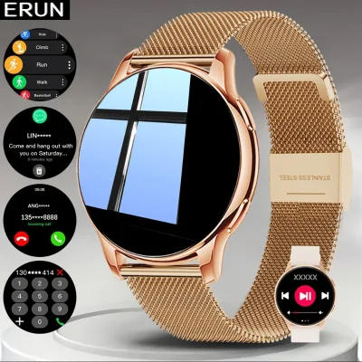 Wearable Watch Round Screen Stainless Steel Smart Watch for Women