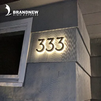 Brandnewsign 6000k Backlit Led House Metal Numbers Stainless Steel Numbers
