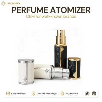 Custom Black Luxury Refillable Perfume Bottle 5ml Atomisateur De Cuir Best Quality Bottom Fill Perfume Atomizer