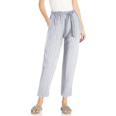 100% Hemp Loose Casual Slim Fit Women Pants Striped Ladies Trousers