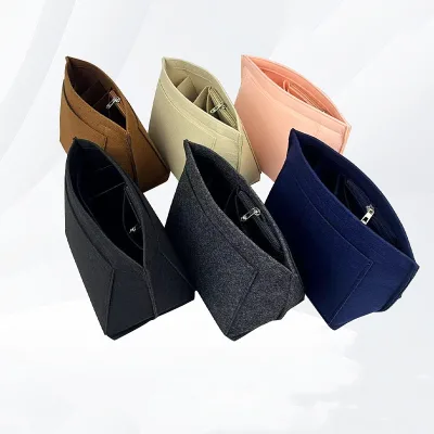 Felt Makeup Bag, Longxiang Bag, Multi Layer Bag, Inner Lining Bag, Large Capacity Storage Bag, Dumpling Shaped Travel Bag