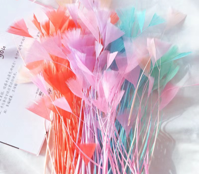 Cheap  Stripped Goose Feather for Carnival Decoration