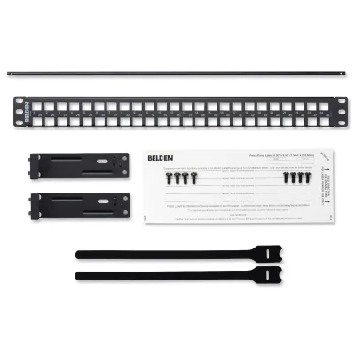 Original New Belden AX103121 KeyConnect 48-Port Patch Panel 1U Rack Mount Flat Empty Modular Patch Panel Black