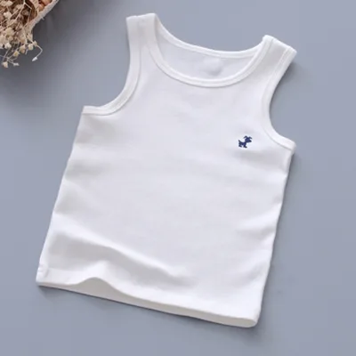 Solid Color Kids Sports Vest Animal Pattern Vest for Boys Girls 100% Cotton Vest for Kids