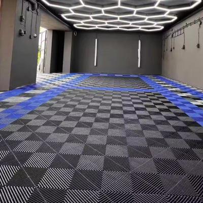 Garage Floor Tiles Industrial Plastic Anti Slip Easy Indoor Car Wash Room Workshop Garage Floor Tiles Edge